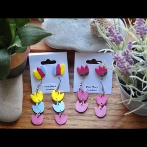 Handmade tulip spring earrings